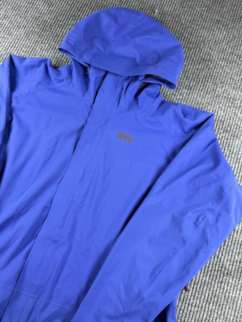 REI Co-op Hooded Rain Jacket Peak 2.5L Mens 2XL Waterproof Blue Hiking Outdoors